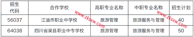 四川文化产业职业学院2022年五年制大专招生计划表